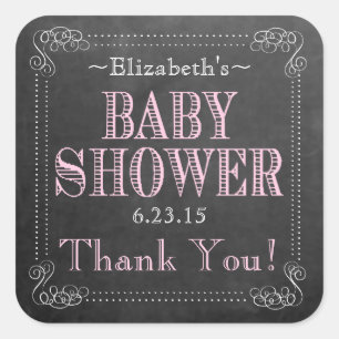 Old Fashion Typografie Baby shower Vierkante Sticker