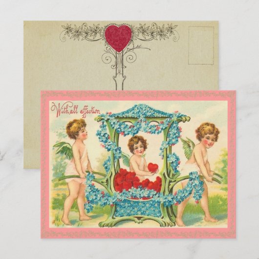 Old Fashion Valentijn Briefkaart (Voorkant / Achterkant)