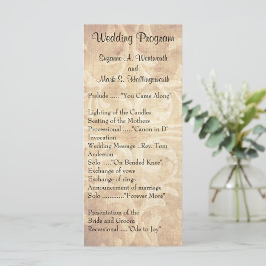 Old Fashion Wedding Programma's (Staand voorkant)