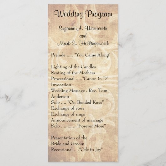 Old Fashion Wedding Programma's (Voorkant)