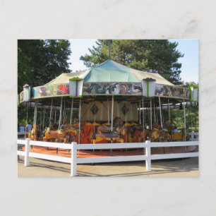 Old Fashioned Antiek Carrousel Merry Go Round Feestdagenkaart