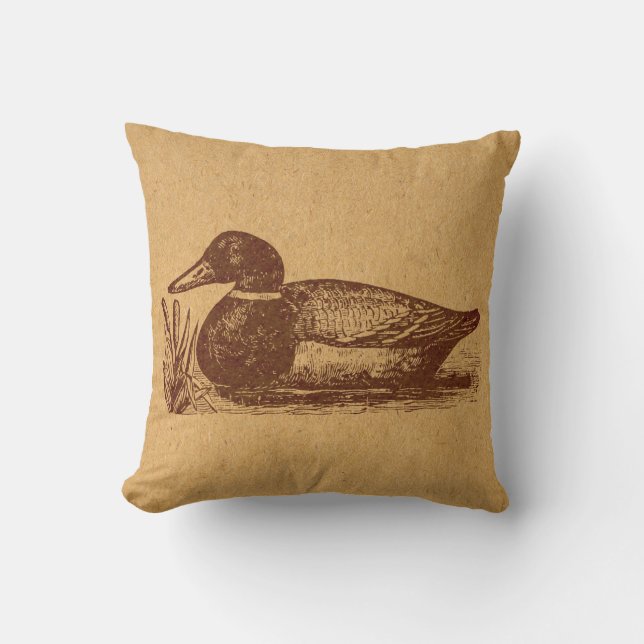 Old Fashioned Antiek Duck Art Kussen (Voorkant)