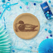 Old Fashioned Antiek Duck Art Papieren Bordje (Feest)