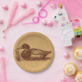 Old Fashioned Antiek Duck Art Papieren Bordje (Feest)