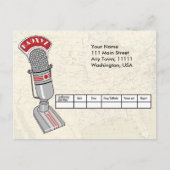 Old Fashioned Art Deco Microphone QSL-Briefkaart Briefkaart (Voorkant)