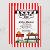 Old Fashioned Backyard BBQ Birthday Party Kaart (Voorkant / Achterkant)