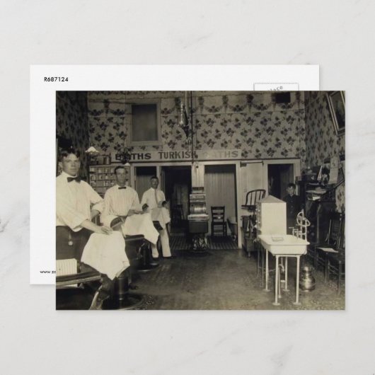 Old-Fashioned Barbershop 1912  Briefkaart (Voorkant / Achterkant)