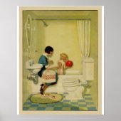 Old Fashioned Bathroom Scene Poster (Voorkant)