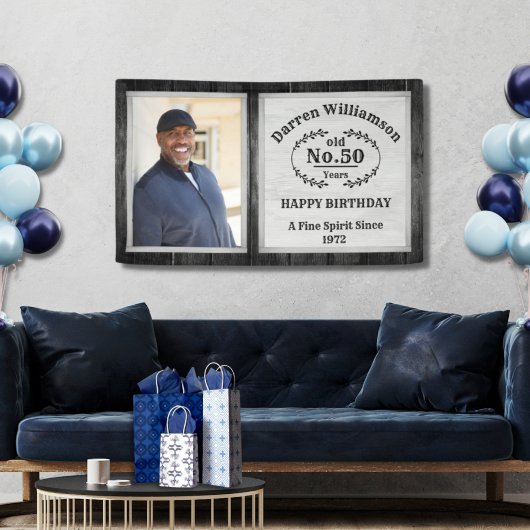 Old Fashioned Birthday Photo Banner