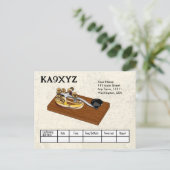 Old Fashioned Brass Telegraph Key Morse Code QSL Briefkaart (Staand voorkant)