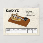 Old Fashioned Brass Telegraph Key Morse Code QSL Briefkaart (Voorkant)