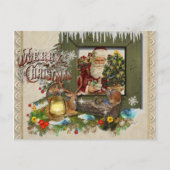 Old Fashioned Cabin Window Briefkaart voor Kerstmi (Voorkant)