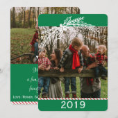 Old Fashioned Candy Cane 2 Foto Feestdagenkaart (Voorkant / Achterkant)