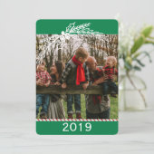 Old Fashioned Candy Cane 2 Foto Feestdagenkaart (Staand voorkant)