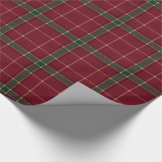 Old-Fashioned Charm Holiday Plaid Cadeaupapier (Hoek)
