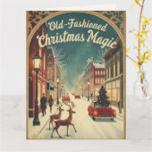 Old-Fashioned Christmas Magic; Holiday Greeting Kaart (Gele Bloem)