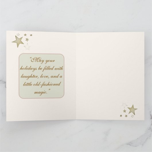 Old-Fashioned Christmas Magic; Holiday Greeting Kaart (Binnen)