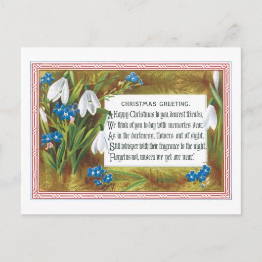 Old-fashioned Christmas, Snowdrops Feestdagenkaart (Voorkant)