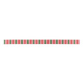 Old Fashioned Christmas Stripes Red Green Pink Satijnen Lint (Voorkant)