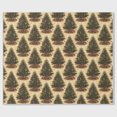 Old-Fashioned Christmas Tree Vintage Holiday Cadeaupapier (Vlak)