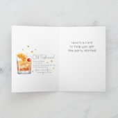 Old Fashioned Cocktail 21e Happy Birthday Kaart (Binnen)