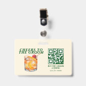 Old Fashioned Cocktail Bachelor Weekend Badge (Voorkant met clip)