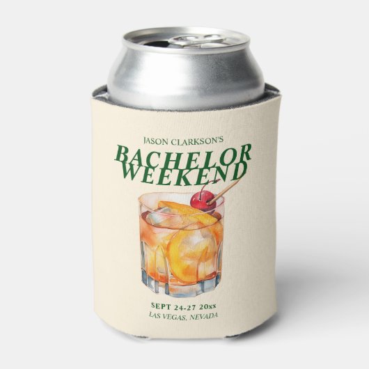 Old Fashioned Cocktail Bachelor Weekend Blikjeskoeler (Blikje Voorkant)