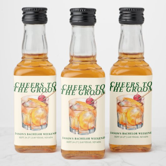 Old Fashioned Cocktail Bachelor Weekend Likeurfles Etiket (Flessen)