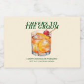 Old Fashioned Cocktail Bachelor Weekend Likeurfles Etiket (Enkel label)