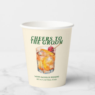 Old Fashioned Cocktail Bachelor Weekend Papieren Bekers