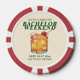 Old Fashioned Cocktail Bachelor Weekend Poker Chips