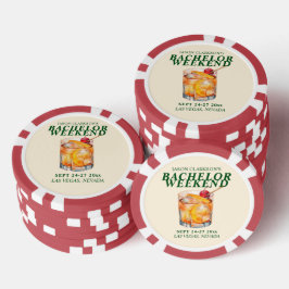 Old Fashioned Cocktail Bachelor Weekend Poker Chips