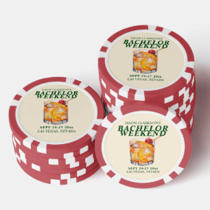 Old Fashioned Cocktail Bachelor Weekend Poker Chips