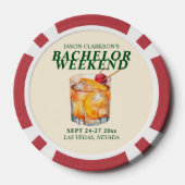 Old Fashioned Cocktail Bachelor Weekend Poker Chips (Achterkant)