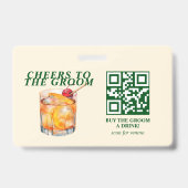 Old Fashioned Cocktail Bachelor Weekend vertaalt n Badge (Achterkant)