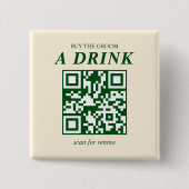 Old Fashioned Cocktail Ongehuwde Man Koopt Bruideg Vierkante Button 5,1 Cm (Voorkant)