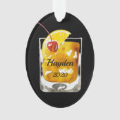 Old Fashioned Cocktail Personated Ornament (voorkant)