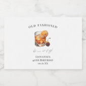 "Old Fashioned" Cocktail Verjaardag Likeurfles Etiket (Enkel label)