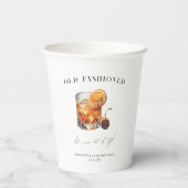 "Old Fashioned" Cocktail Verjaardag Papieren Bekers (Achterkant)