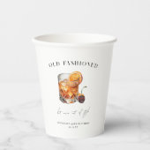 "Old Fashioned" Cocktail Verjaardag Papieren Bekers (Voorkant)