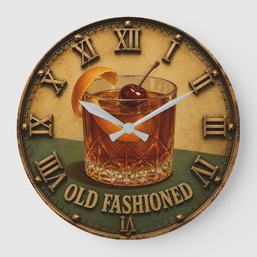 Old Fashioned Cocktail Whiskey Bar Decor Grote Klok (Voorkant)