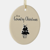 Old Fashioned Country KerstTree Beige Keramisch Ornament (Rechts)