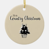 Old Fashioned Country KerstTree Beige Keramisch Ornament (Voorkant)