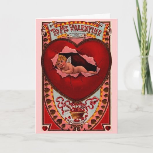 Old Fashioned Cupid Valentijn Card Feestdagen Kaart (Voorkant)