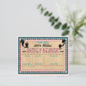 Old Fashioned Family Reunion - Invitation Briefkaa Uitnodiging Briefkaart (Staand voorkant)