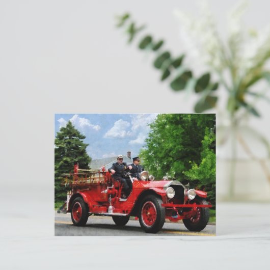Old Fashioned Fire Truck Briefkaart (Staand voorkant)