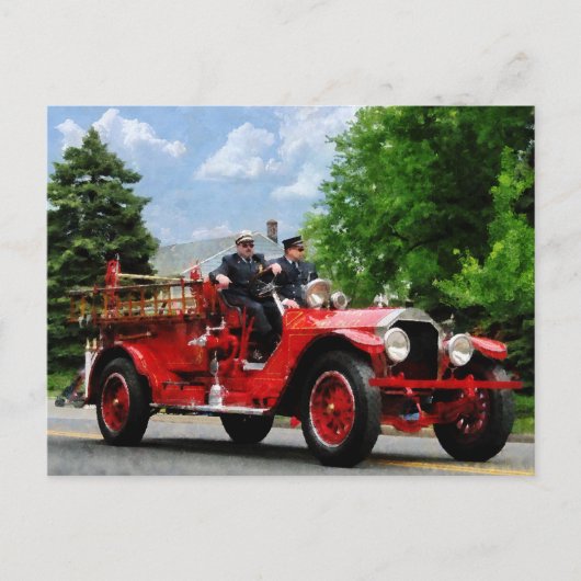 Old Fashioned Fire Truck Briefkaart (Voorkant)