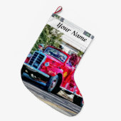 Old Fashioned Fire Truck Grote Kerstsok (Voorkant (Hangend))