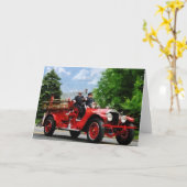 Old Fashioned Fire Truck Kaart (Gele Bloem)