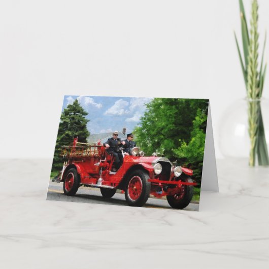 Old Fashioned Fire Truck Kaart (Voorkant)